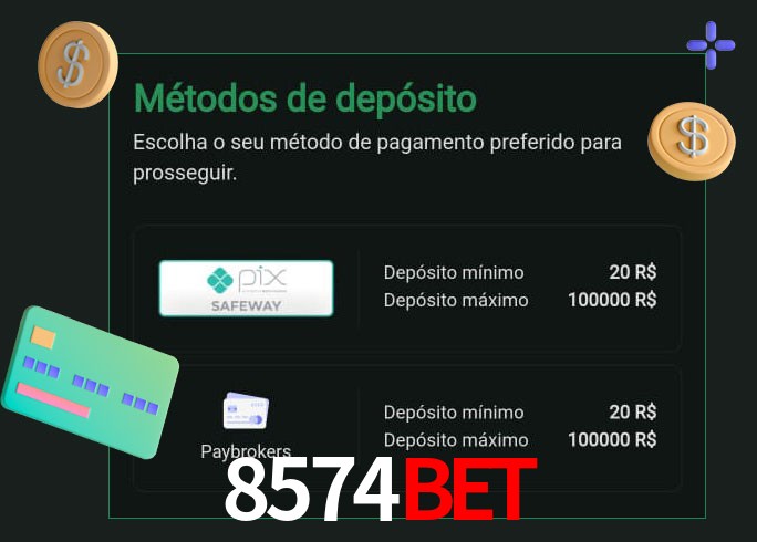 O cassino 8574bet oferece uma grande variedade de métodos de pagamento